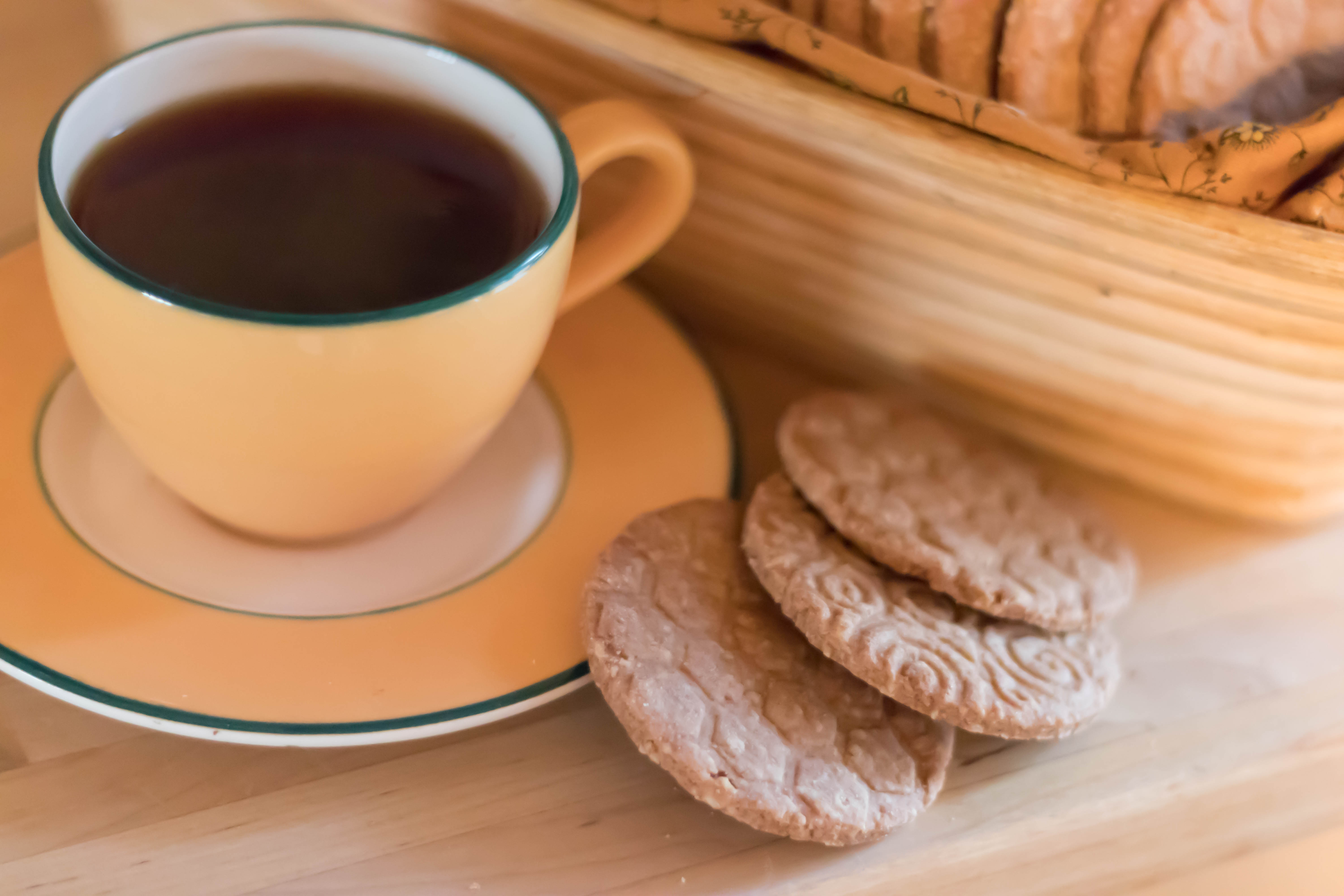 Tea with digestive biscuits