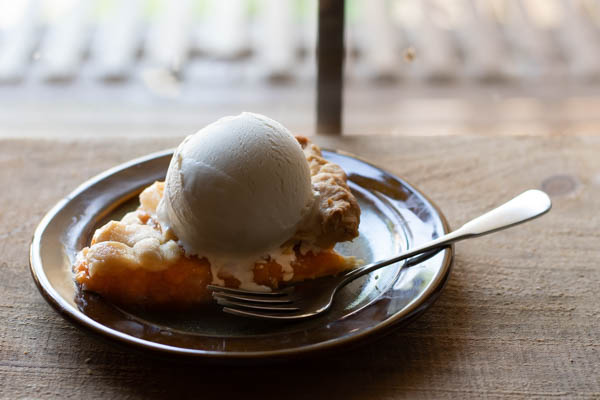 Apricot Pie with scoop of Ice Cream