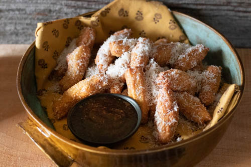 Double Asiago Churros in platter