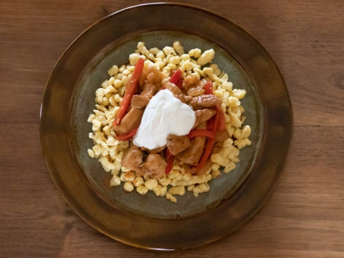 Quick And Easy Chicken Paprikash With Homemade Spaetzle Whattomunch Com