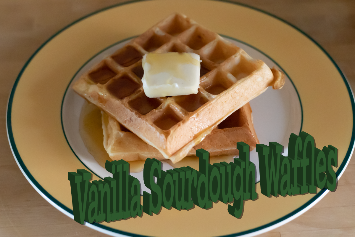 Vanilla Sourdough Waffles title